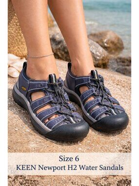 KEEN Newport H2 hybrid water sandals in a navy blue/grey color combination Sz 6